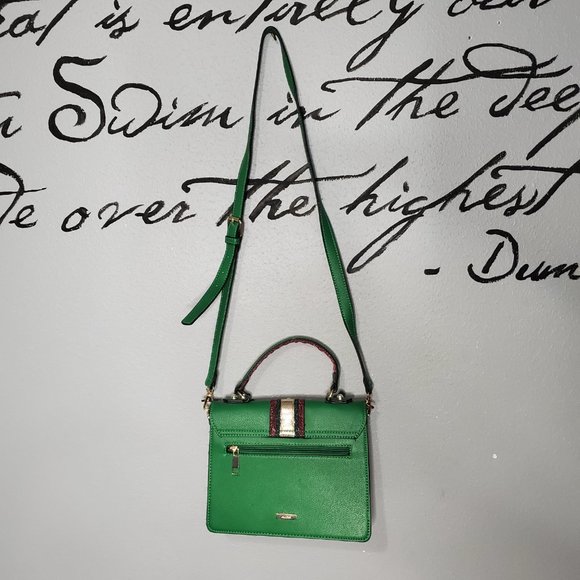 NWOT ALDO Whipster Green & Pink Shoulder Crossbody Purse with Detachable Strap - Picture 7 of 10
